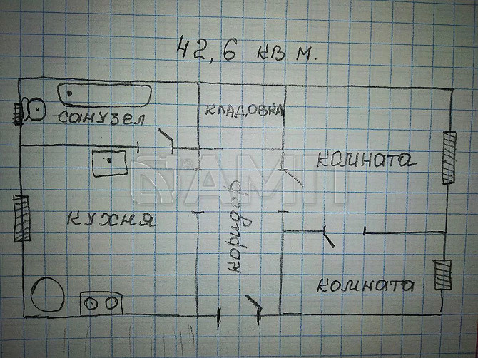 Продаю 2-к. квартира, 42 м², 1/2 эт. Сасово - изображение 5